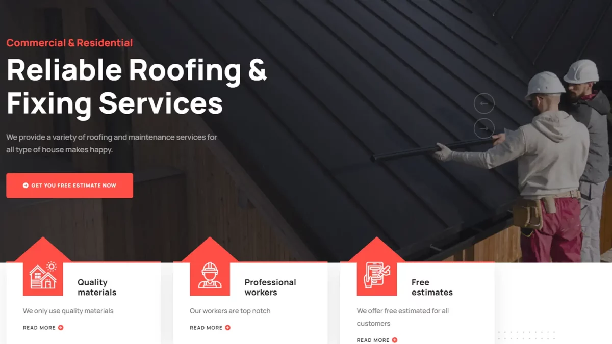 Roofing Website Header