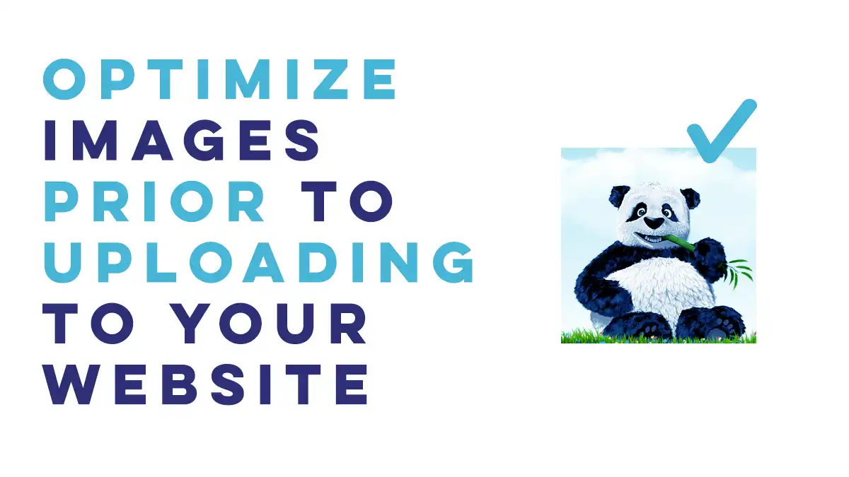 TinyPNG Panda next to a title "Optimize Images Prior to Uploading to Your Website"